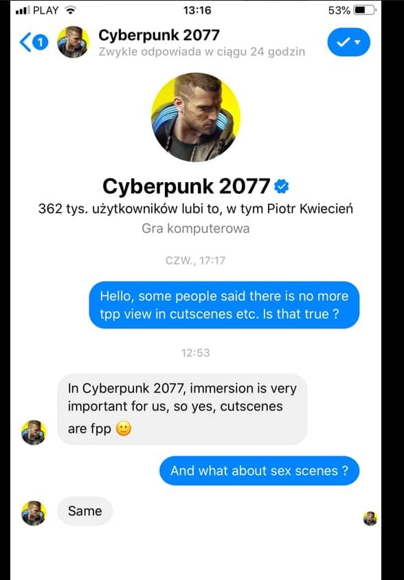 Cutscenes de Cyberpunk 2077 serão todas em primeira pessoa 1 Conversa entre fã e CD Projekt RED foram parar nos fóruns da empresa (Imagem: )