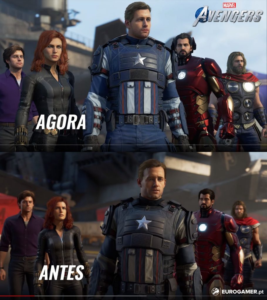 Marvel's Avengers: aparência dos heróis deve mudar mais 1 Comparação gráfica