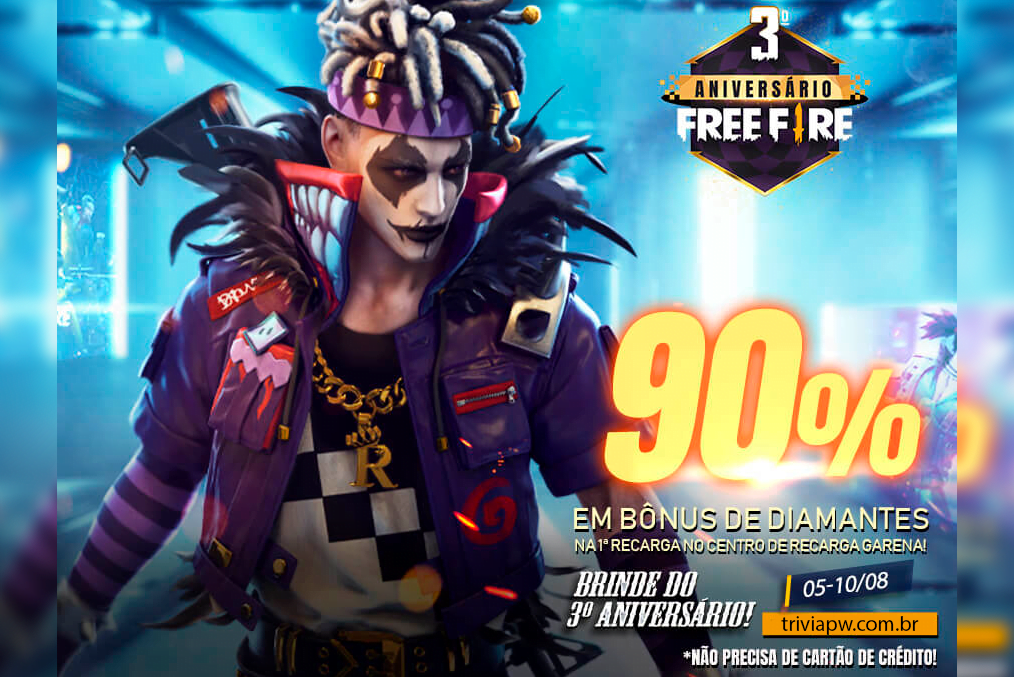 Free Fire - 520 Diamantes + 10% de Bônus