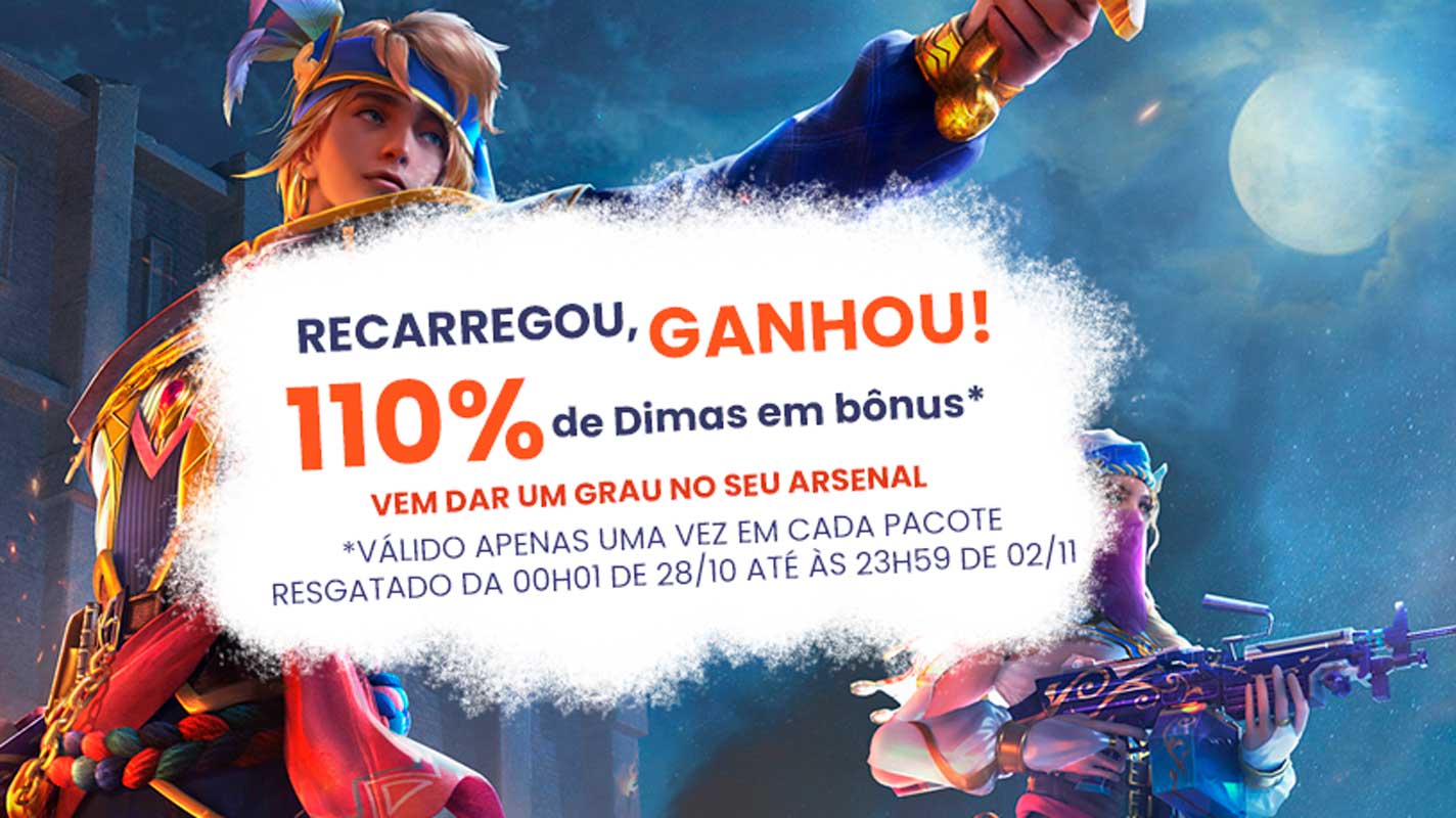 Free Fire: evento de recarga de diamantes dá bônus de até 110