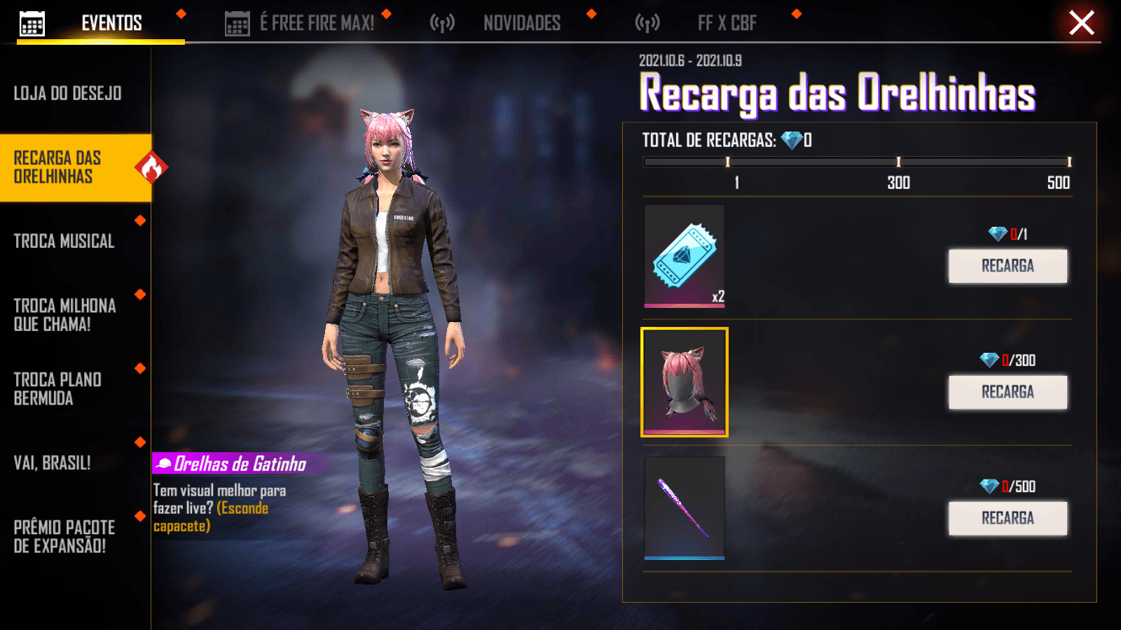 Recarga Free Fire com bônus de 100% na compra de diamantes chega