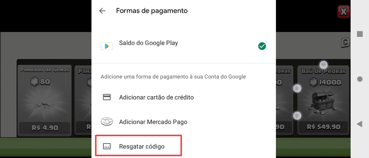 Como resgatar seu Gift Card do Google Play comprado no Portal dos Créditos  - Clash of Clans Dicas