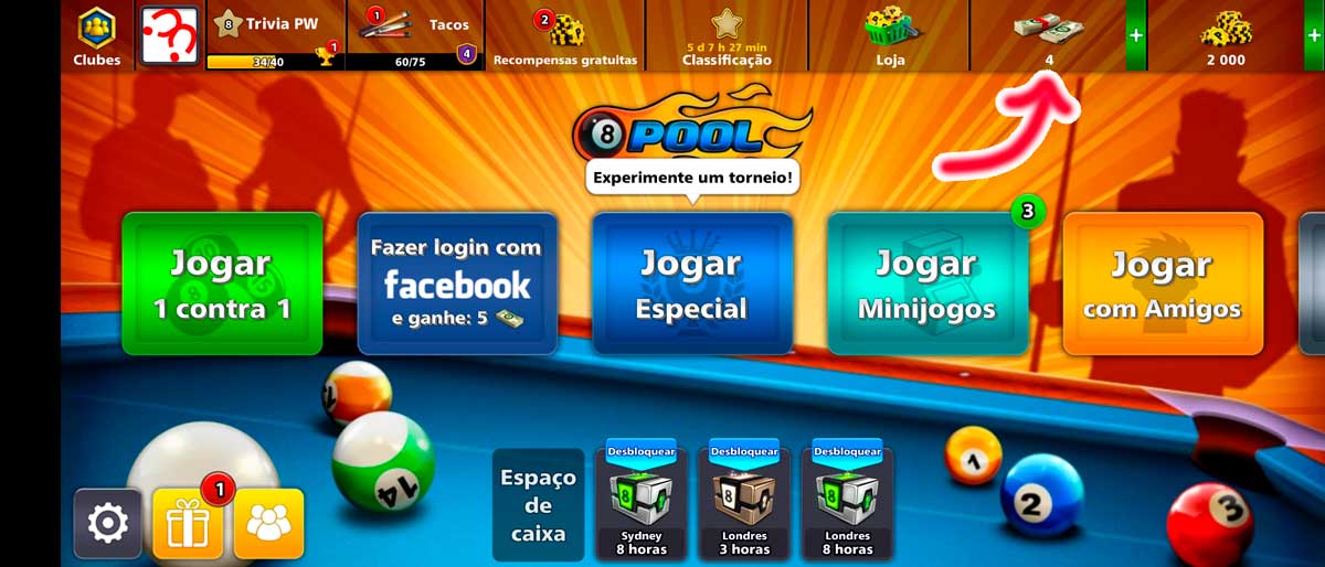 APOSTADO NO 8 BALL POOL! COMO GANHAR DINHEIRO JOGANDO NO CELULAR