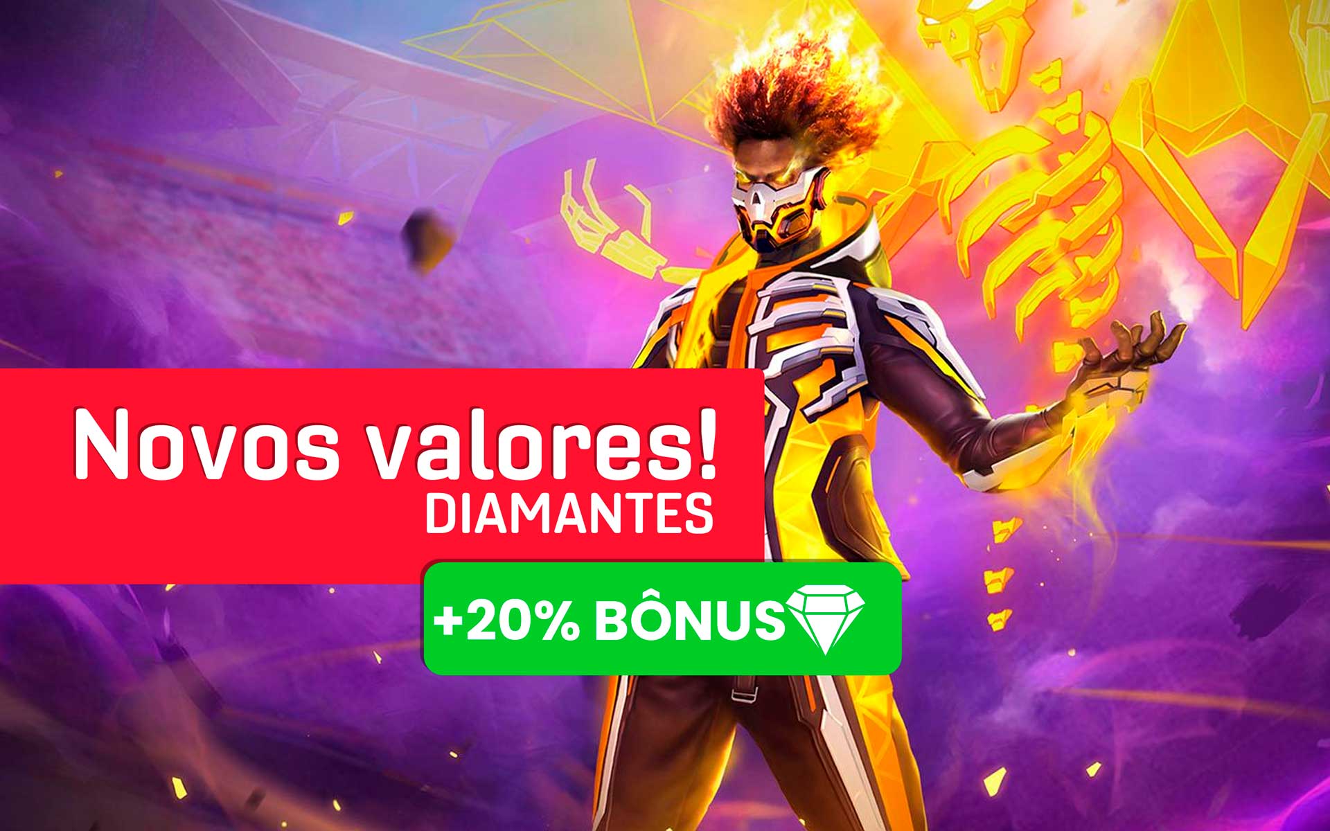 Free Fire - 310 Diamantes + 20% de Bônus